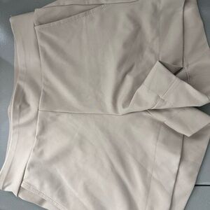 Beige High-Waisted Shorts